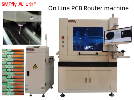 インラインPCBルーターマシン 0.5mm 厚さ CNC スピンドル プリント回路板 60000rpm